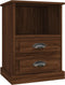 vidaXL - Nachtkastjes - 2 - st - 43x36x60 - cm - bewerkt - hout - bruin - eikenkleur