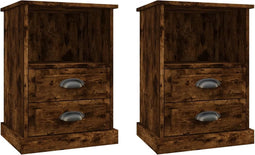 vidaXL - Nachtkastjes - 2 - st - 43x36x60 - cm - gerookt - eikenkleurig