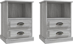 vidaXL - Nachtkastjes - 2 - st - 43x36x60 - cm - grijs - sonoma - eikenkleurig