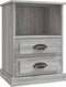 vidaXL - Nachtkastjes - 2 - st - 43x36x60 - cm - grijs - sonoma - eikenkleurig