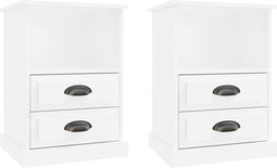 vidaXL - Nachtkastjes - 2 - st - 43x36x60 - cm - hoogglans - wit