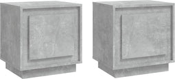 vidaXL - Nachtkastjes - 2 - st - 44x35x45 - cm - bewerkt - hout - betongrijs
