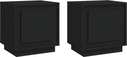 vidaXL - Nachtkastjes - 2 - st - 44x35x45 - cm - bewerkt - hout - zwart
