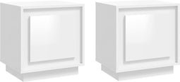 vidaXL - Nachtkastjes - 2 - st - 44x35x45 - cm - bewerkt - hout - hoogglans - wit