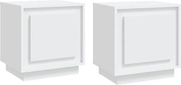 vidaXL - Nachtkastjes - 2 - st - 44x35x45 - cm - bewerkt - hout - wit