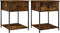 vidaXL - Nachtkastjes - 2 - st - 44x45x58 - cm - bewerkt - hout - gerookt - eikenkleurig