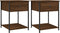 vidaXL - Nachtkastjes - 2 - st - 44x45x58 - cm - bewerkt - hout - bruin - eikenkleur