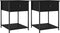 vidaXL - Nachtkastjes - 2 - st - 44x45x58 - cm - bewerkt - hout - zwart