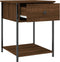 vidaXL - Nachtkastjes - 2 - st - 44x45x58 - cm - bewerkt - hout - bruin - eikenkleur