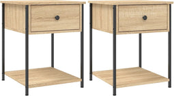 vidaXL - Nachtkastjes - 2 - st - 44x45x58 - cm - sonoma - eikenkleurig