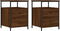 vidaXL - Nachtkastjes - 2 - st - 44x45x60 - cm - bewerkt - hout - bruin - eikenkleur