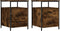 vidaXL - Nachtkastjes - 2 - st - 44x45x60 - cm - bewerkt - hout - gerookt - eikenkleurig
