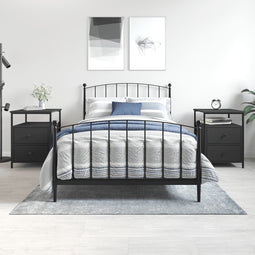 vidaXL - Nachtkastjes - 2 - st - 44x45x60 - cm - bewerkt - hout - zwart