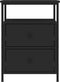 vidaXL - Nachtkastjes - 2 - st - 44x45x60 - cm - bewerkt - hout - zwart