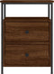 vidaXL - Nachtkastjes - 2 - st - 44x45x60 - cm - bewerkt - hout - bruin - eikenkleur