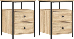 vidaXL - Nachtkastjes - 2 - st - 44x45x60 - cm - sonoma - eikenkleurig