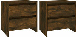 vidaXL - Nachtkastjes - 2 - st - 45x34,5x44,5 - cm - bewerkt - hout - gerookt - eiken