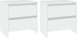 vidaXL - Nachtkastjes - 2 - st - 45x34,5x44,5 - cm - bewerkt - hout - wit