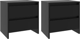 vidaXL - Nachtkastjes - 2 - st - 45x34,5x44,5 - cm - bewerkt - hout - zwart
