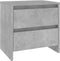 vidaXL - Nachtkastjes - 2 - st - 45x34,5x44,5 - cm - bewerkt - hout - betongrijs