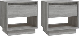 vidaXL - Nachtkastjes - 2 - st - 45x34x44 - cm - bewerkt - hout - grijs - sonoma - eiken