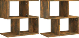 vidaXL - Nachtkastjes - 2 - st - 50x30x51,5 - cm - bewerkt - hout - gerookt - eikenkleur