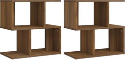 vidaXL - Nachtkastjes - 2 - st - 50x30x51,5 - cm - bewerkt - hout - bruin - eikenkleur