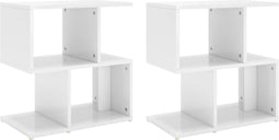 vidaXL - Nachtkastjes - 2 - st - 50x30x51,5 - cm - bewerkt - hout - hoogglans - wit