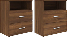 vidaXL - Nachtkastjes - 2 - st - 50x32x60 - cm - bruin - eikenkleur