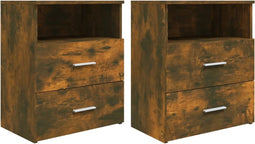 vidaXL - Nachtkastjes - 2 - st - 50x32x60 - cm - gerookt - eikenkleurig