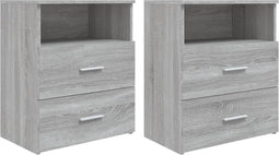 vidaXL - Nachtkastjes - 2 - st - 50x32x60 - cm - grijs - sonoma - eikenkleurig