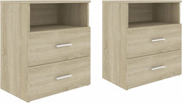 vidaXL - Nachtkastjes - 2 - st - 50x32x60 - cm - sonoma - eikenkleurig