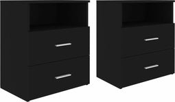 vidaXL - Nachtkastjes - 2 - st - 50x32x60 - cm - zwart