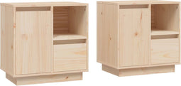 vidaXL - Nachtkastjes - 2 - st - 50x34x50 - cm - massief - grenenhout