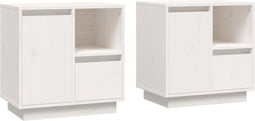 vidaXL - Nachtkastjes - 2 - st - 50x34x50 - cm - massief - grenenhout - wit