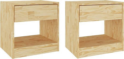 vidaXL - Nachtkastjes - 2 - st - 50x34x50 - cm - massief - grenenhout