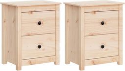 vidaXL - Nachtkastjes - 2 - st - 50x35x61,5 - cm - massief - grenenhout