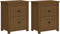 vidaXL - Nachtkastjes - 2 - st - 50x35x61,5 - cm - massief - grenenhout - honingbruin