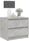 vidaXL - Nachtkastjes - 2 - st - 50x39x43,5 - cm - bewerkt - hout - betongrijs
