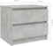 vidaXL - Nachtkastjes - 2 - st - 50x39x43,5 - cm - bewerkt - hout - betongrijs