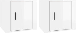 vidaXL - Nachtkastjes - 2 - st - 50x39x47 - cm - hoogglans - wit