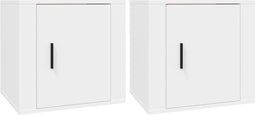 vidaXL - Nachtkastjes - 2 - st - 50x39x47 - cm - wit
