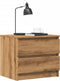 vidaXL - Nachtkastjes - 2 - st - 50x40x43.5 - cm - bewerkt - hout - artisanaal - eiken