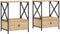 vidaXL - Nachtkastjes - 2 - st - 50x41x65 - cm - bewerkt - hout - sonoma - eikenkleurig