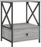 vidaXL - Nachtkastjes - 2 - st - 50x41x65 - cm - bewerkt - hout - grijs - sonoma - eiken