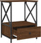 vidaXL - Nachtkastjes - 2 - st - 50x41x65 - cm - bewerkt - hout - bruin - eikenkleur