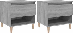vidaXL - Nachtkastjes - 2 - st - 50x46x50 - cm - bewerkt - hout - grijs - sonoma - eiken