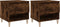 vidaXL - Nachtkastjes - 2 - st - 50x46x50 - cm - bewerkt - hout - gerookt - eikenkleurig
