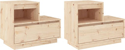 vidaXL - Nachtkastjes - 2 - st - 60x34x51 - cm - massief - grenenhout