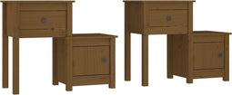 vidaXL - Nachtkastjes - 2 - st - 79,5x38x65,5 - cm - grenenhout - honingbruin